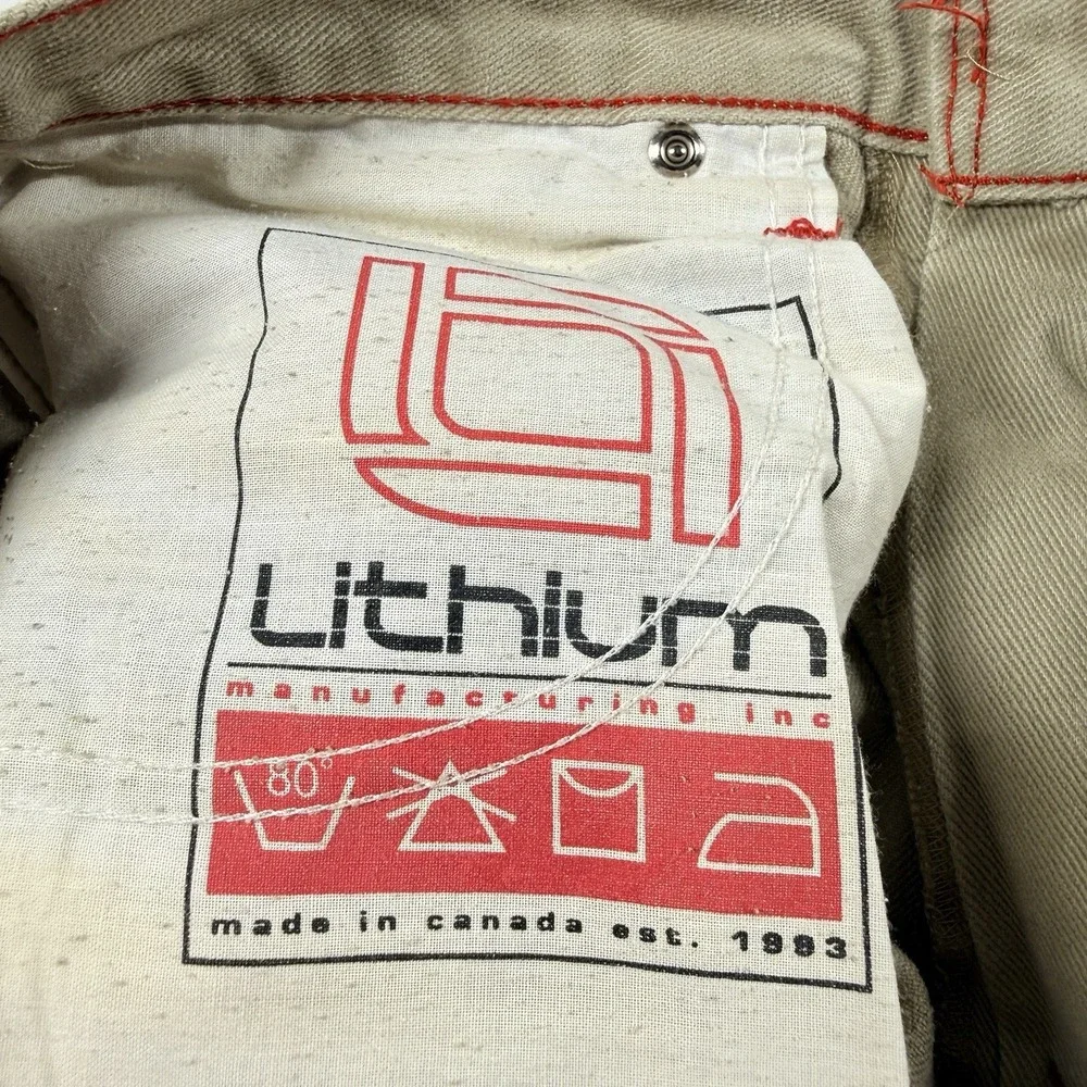 Vintage Lithium Denim Canada Wide Leg Baggy Jeans 33x30 Y2K Skate Rave Carpenter
